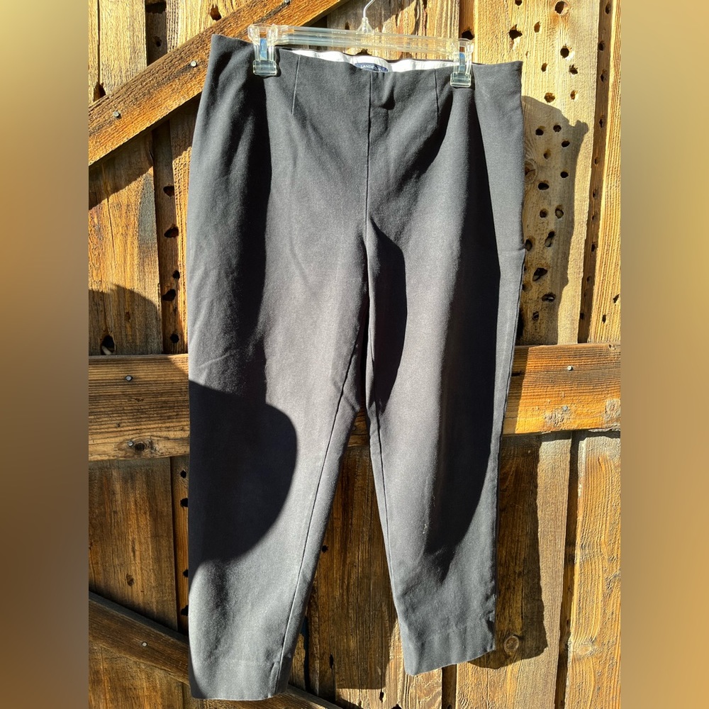 Lands End Black Mid Rise Slim Leg Pants Size 14 Womens